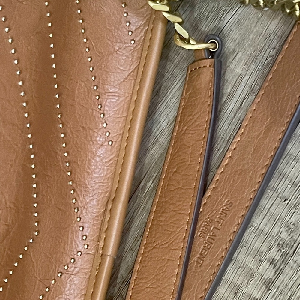 Yves Saint Laurent Brown Quilted Leather Shoulder Bag with Chain Strap - Picture 7 of 13